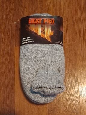 ✅$5 Add On Heat Pro Women's Gray Slipper Socks Sz L-XL